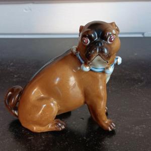 Pössneck Saxon Porcelain Pug Dog Conta & Boehme