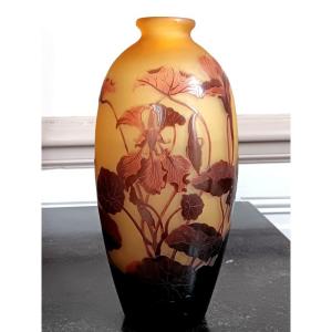 Argental Cristallerie Saint-louis Art Nouveau Nasturtium Vase 