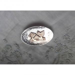 Broche Moderniste Chat En Argent Et Or 