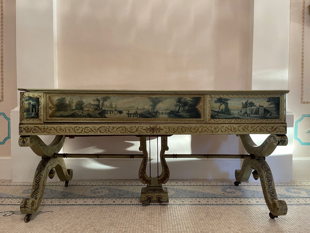 Exceptional Piano Forte Pleyel Dating From 1830 Painted And Lacquered.-photo-4