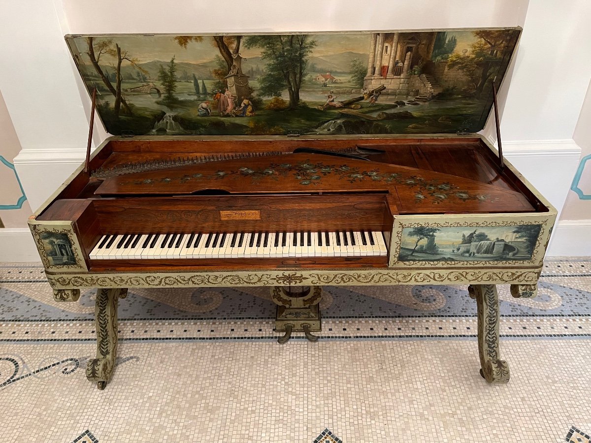 Exceptional Piano Forte Pleyel Dating From 1830 Painted And Lacquered.-photo-2