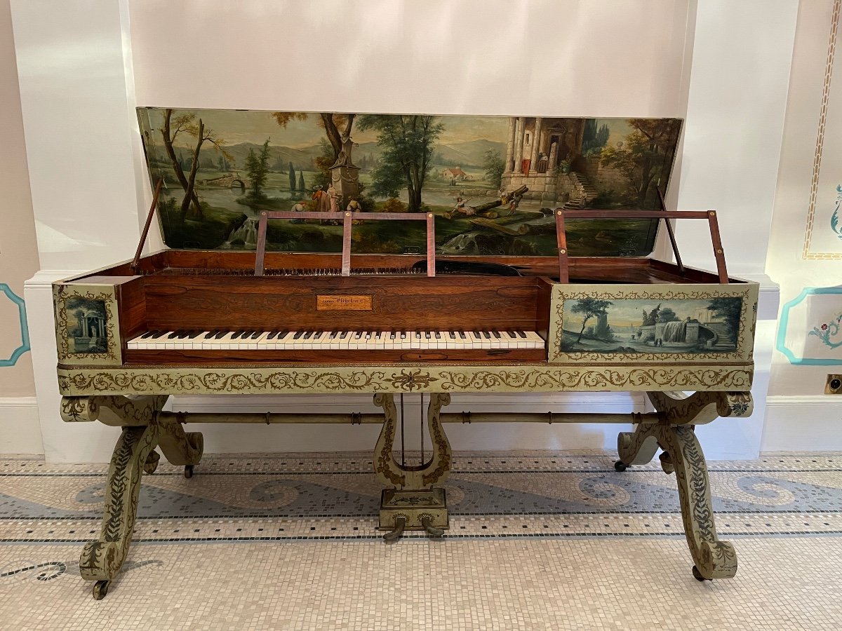 Exceptional Piano Forte Pleyel Dating From 1830 Painted And Lacquered.-photo-6