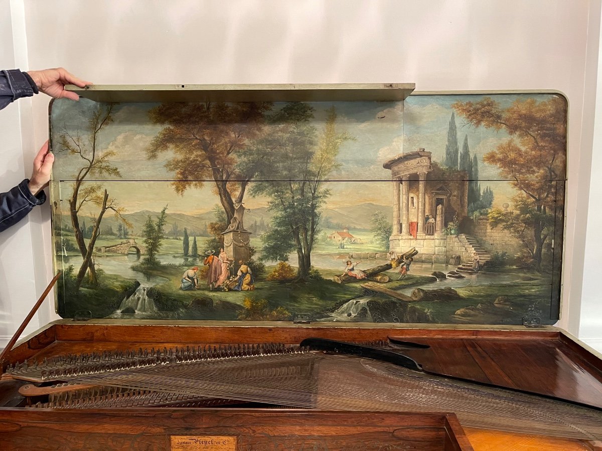 Exceptional Piano Forte Pleyel Dating From 1830 Painted And Lacquered.-photo-7