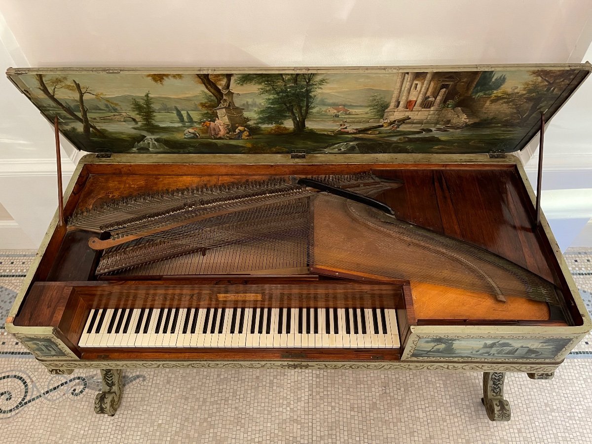 Exceptional Piano Forte Pleyel Dating From 1830 Painted And Lacquered.-photo-8