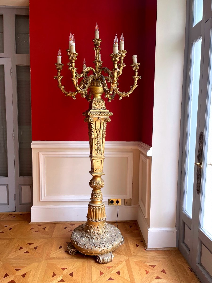 Huge Light Fixture/ Candelabra/ Castle Torchiere 