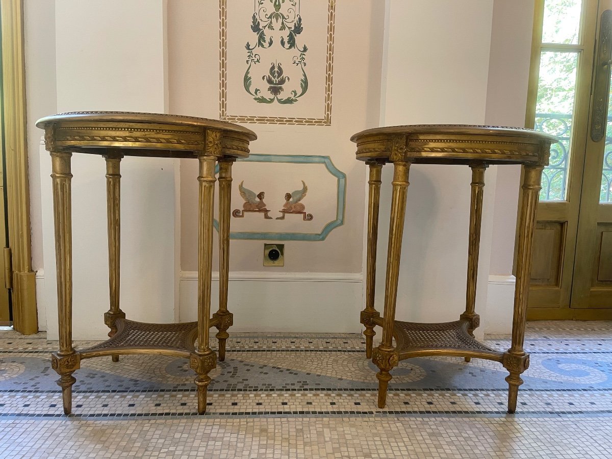 Pair Of Pedestal Tables-photo-3