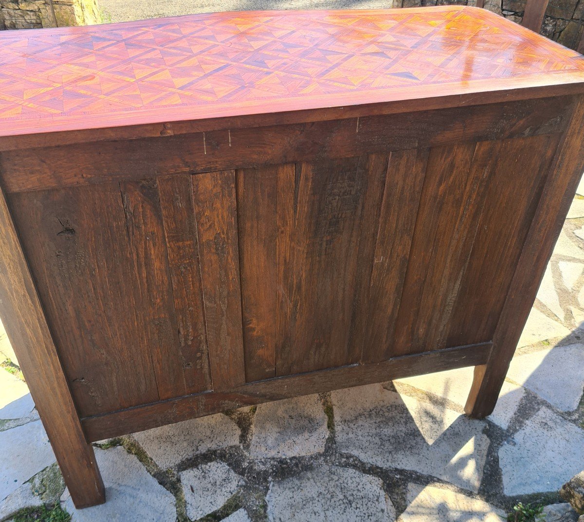 Louis XIV Commode In Marquetry 19th Century-photo-6