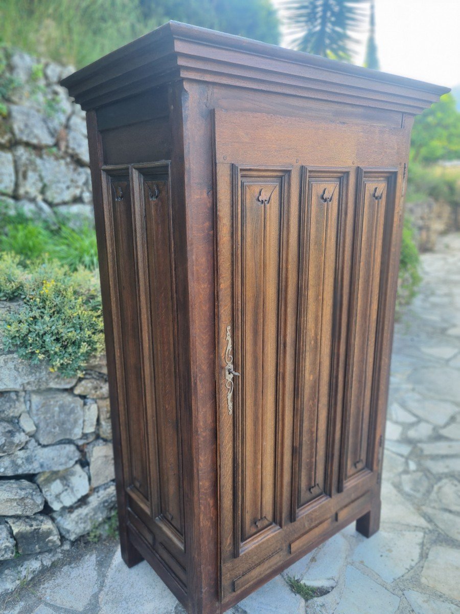 Small Louis XIII Style Oak Wardrobe 19th Century-photo-1