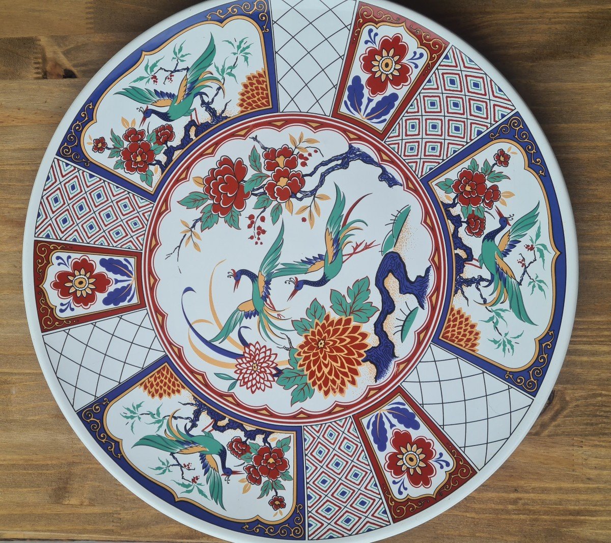 Plat Rond En Porcelaine Polychrome D´imari Japon.-photo-3