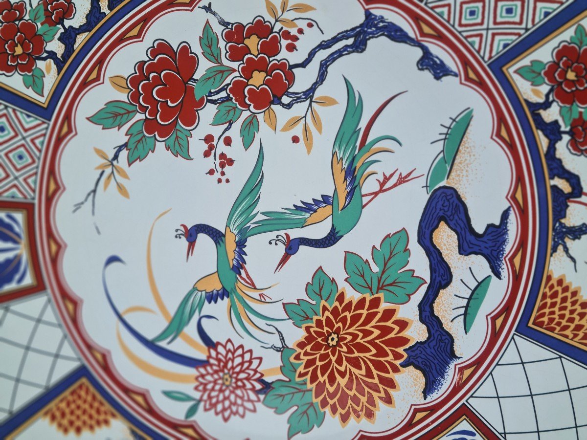 Plat Rond En Porcelaine Polychrome D´imari Japon.-photo-4