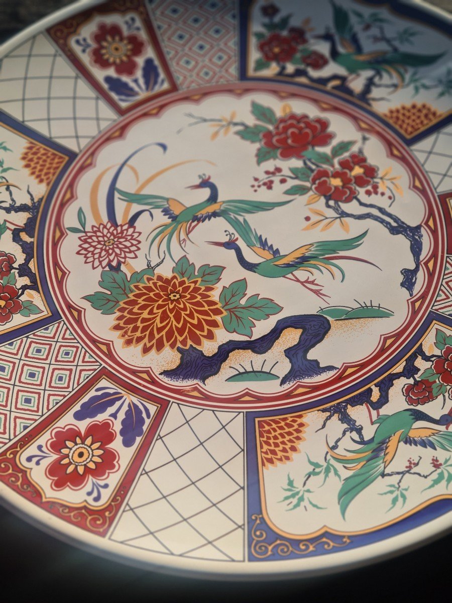 Plat Rond En Porcelaine Polychrome D´imari Japon.-photo-1