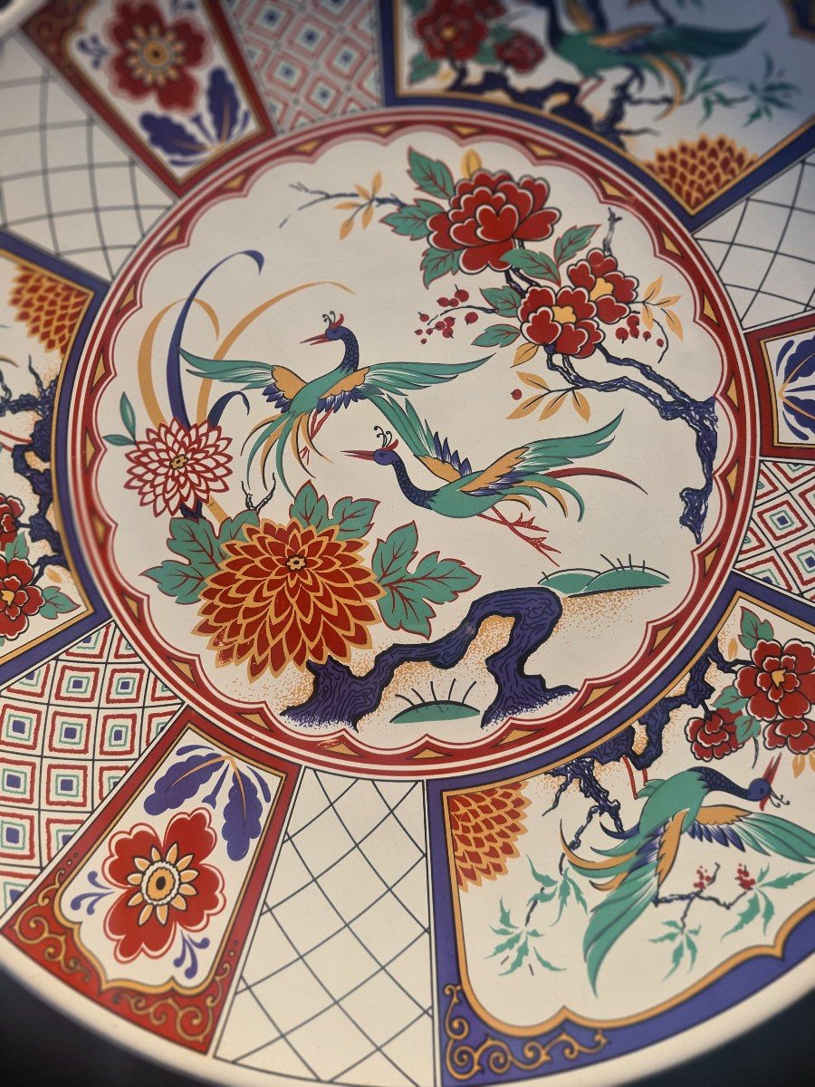 Plat Rond En Porcelaine Polychrome D´imari Japon.-photo-2