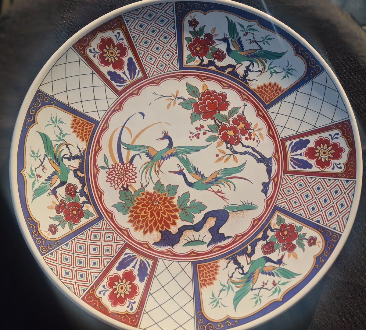 Plat Rond En Porcelaine Polychrome D´imari Japon.-photo-3