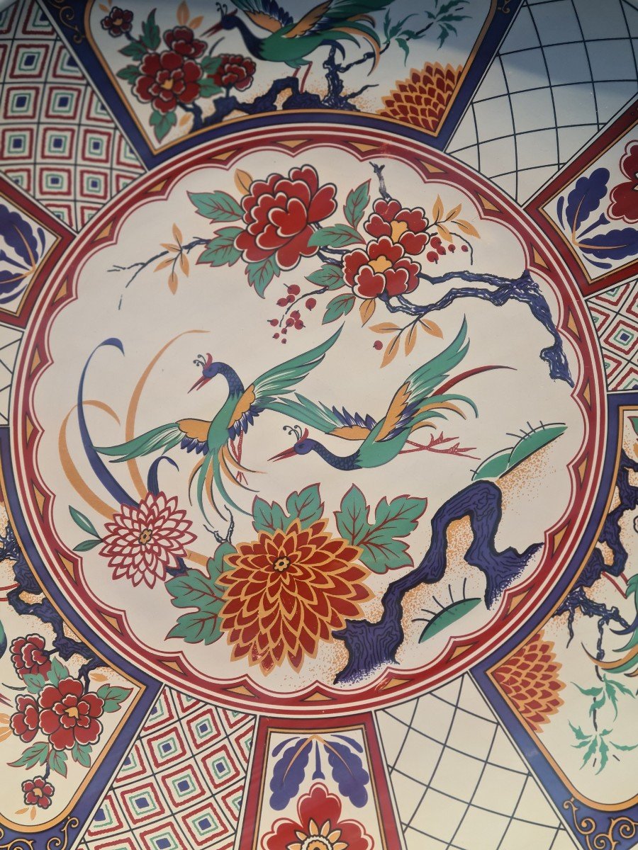 Plat Rond En Porcelaine Polychrome D´imari Japon.-photo-5