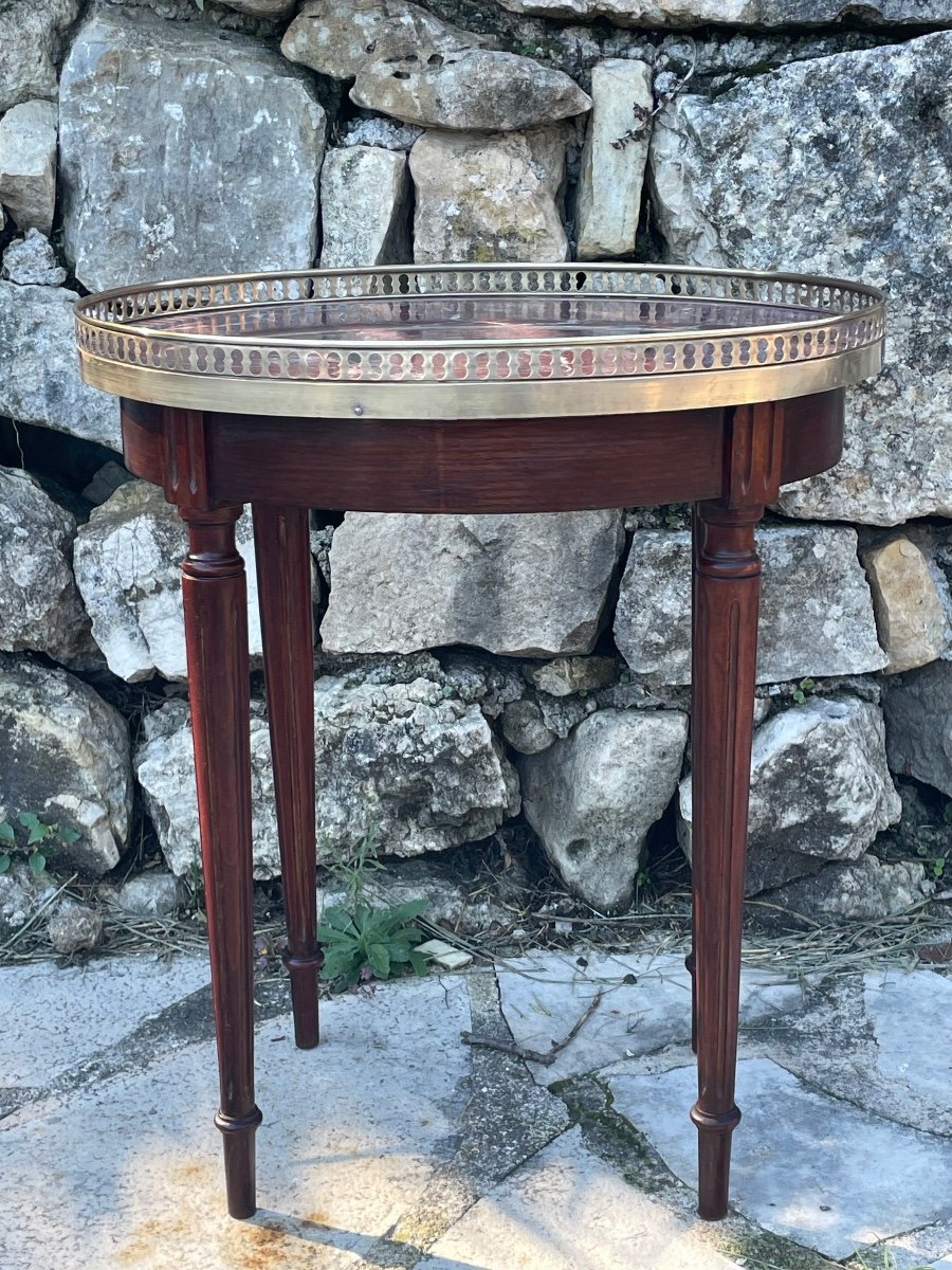 Petite Table Bouillotte En Acajou De Style Louis XVI époque XIX Eme Siècle -photo-3