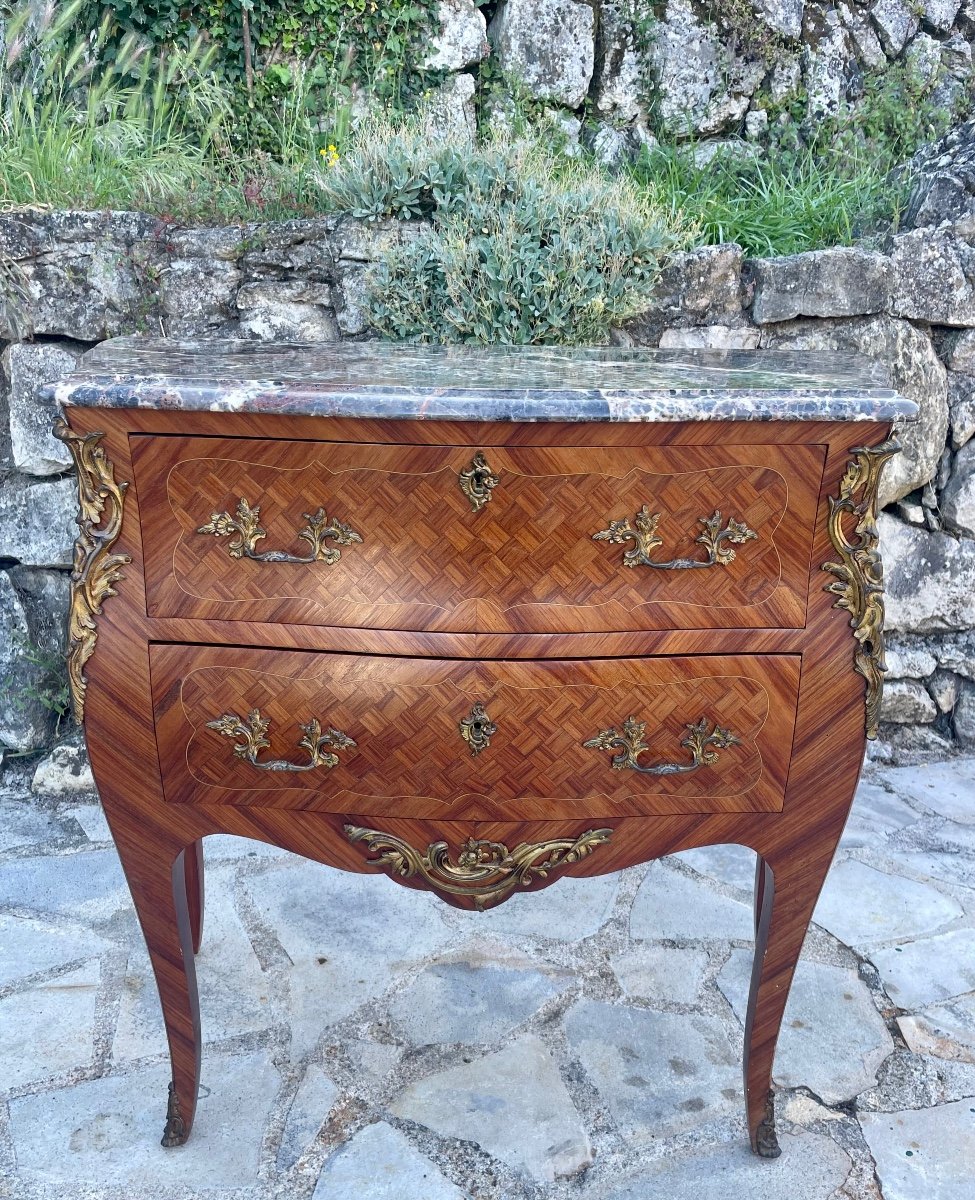 Petite Commode Bureau De Style Louis XV époque XIXeme Siècle 