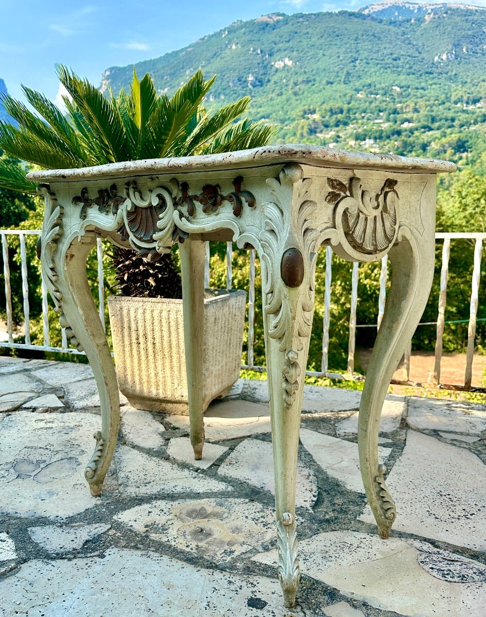 Console In Painted Wood Louis XV Style Late 19th Century-photo-3