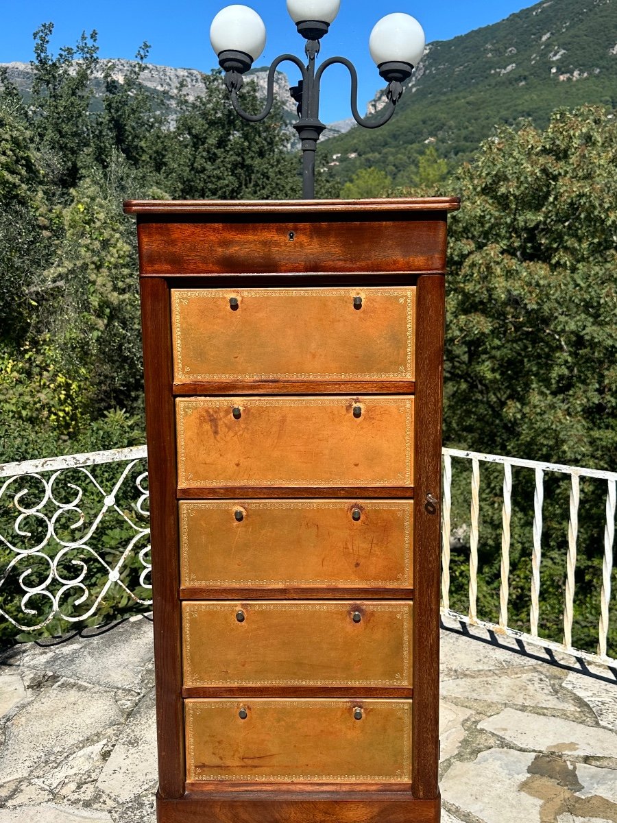 Charming 19th Century Mahogany Notary's File Cabinet.-photo-2