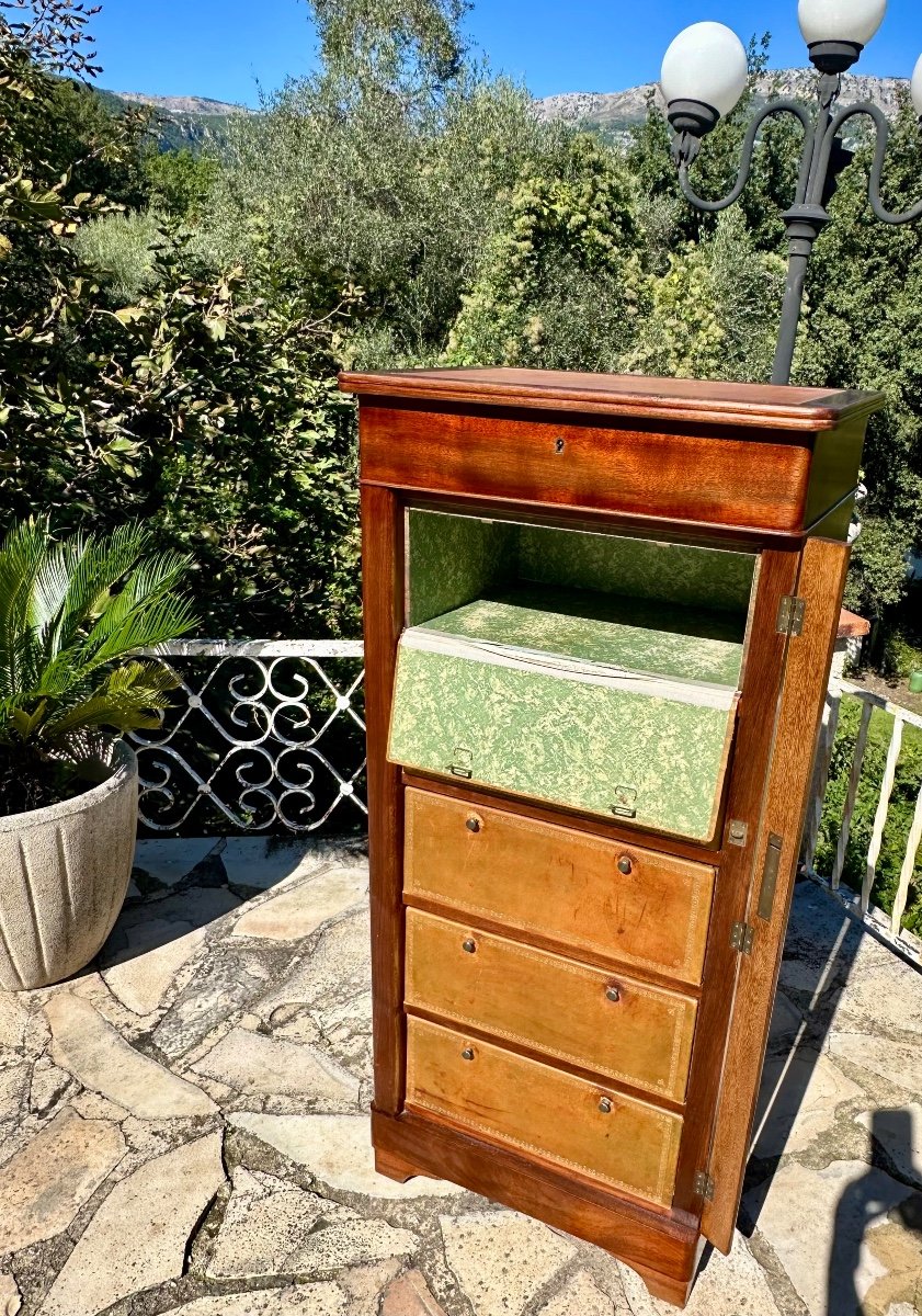 Charming 19th Century Mahogany Notary's File Cabinet.-photo-1