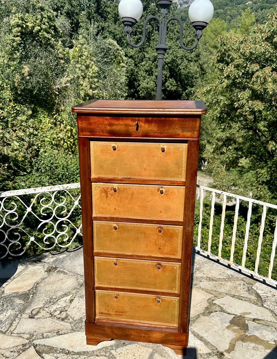 Charming 19th Century Mahogany Notary's File Cabinet.-photo-7