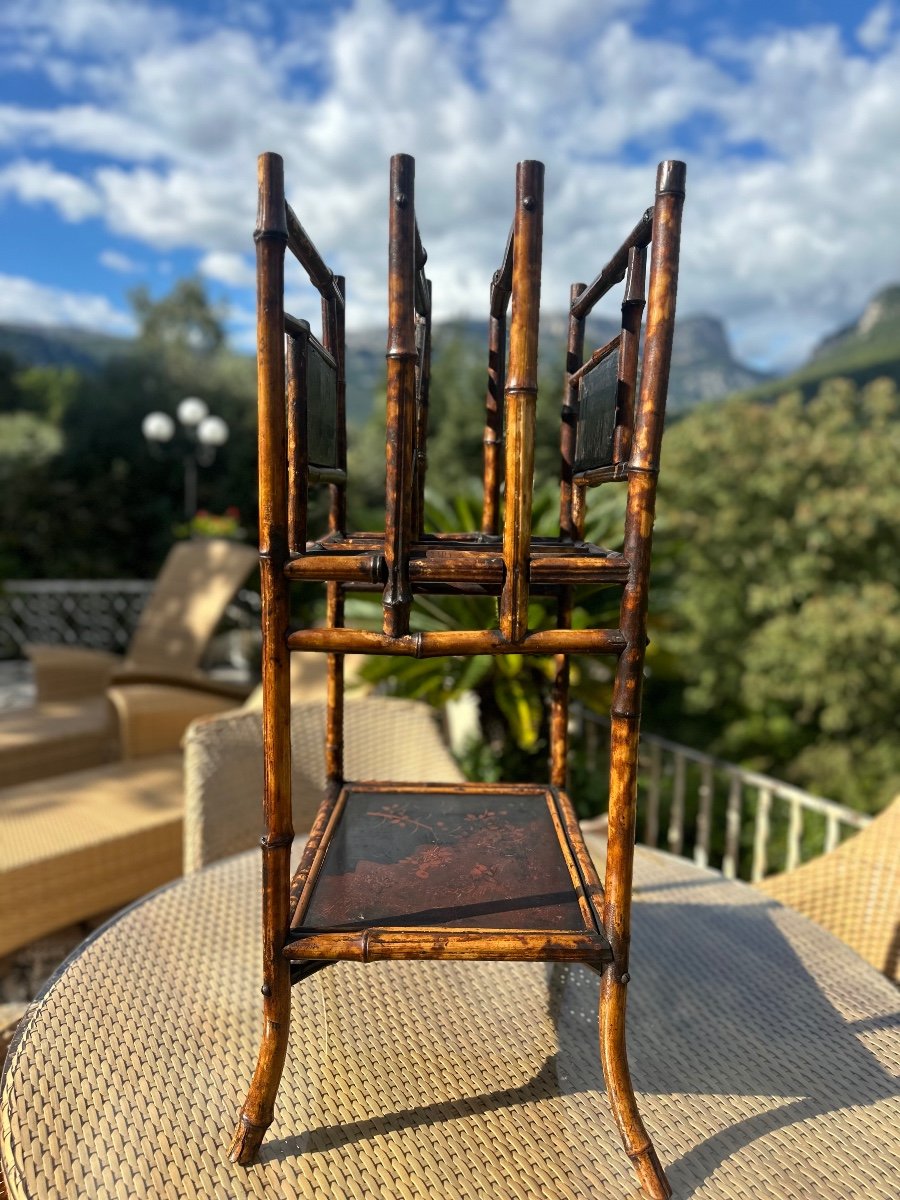 Natural Bamboo Magazine Rack, Stained, Late 19th Century -photo-2