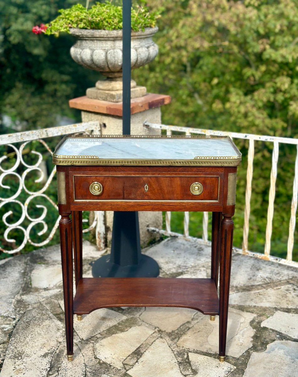 Petite Console En Acajou De Style Louis XVI époque XIX Eme Siècle -photo-2