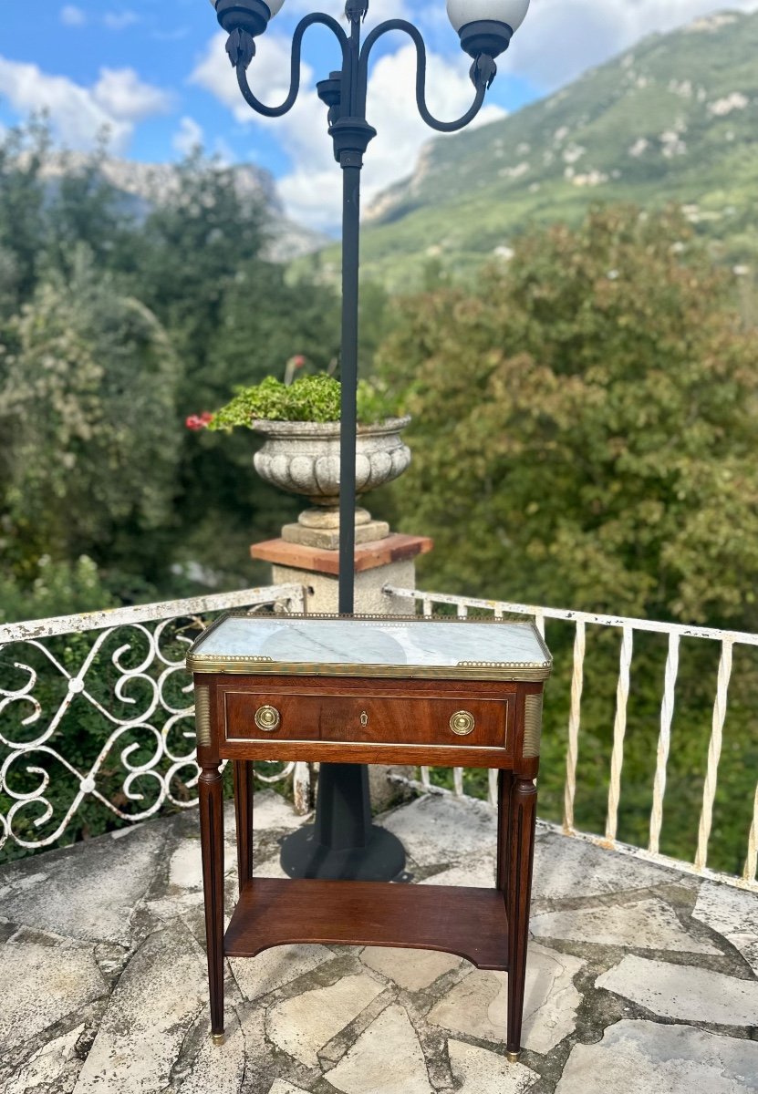 Petite Console En Acajou De Style Louis XVI époque XIX Eme Siècle -photo-3