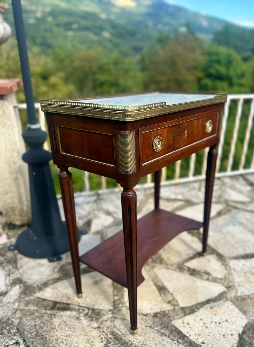 Petite Console En Acajou De Style Louis XVI époque XIX Eme Siècle -photo-4