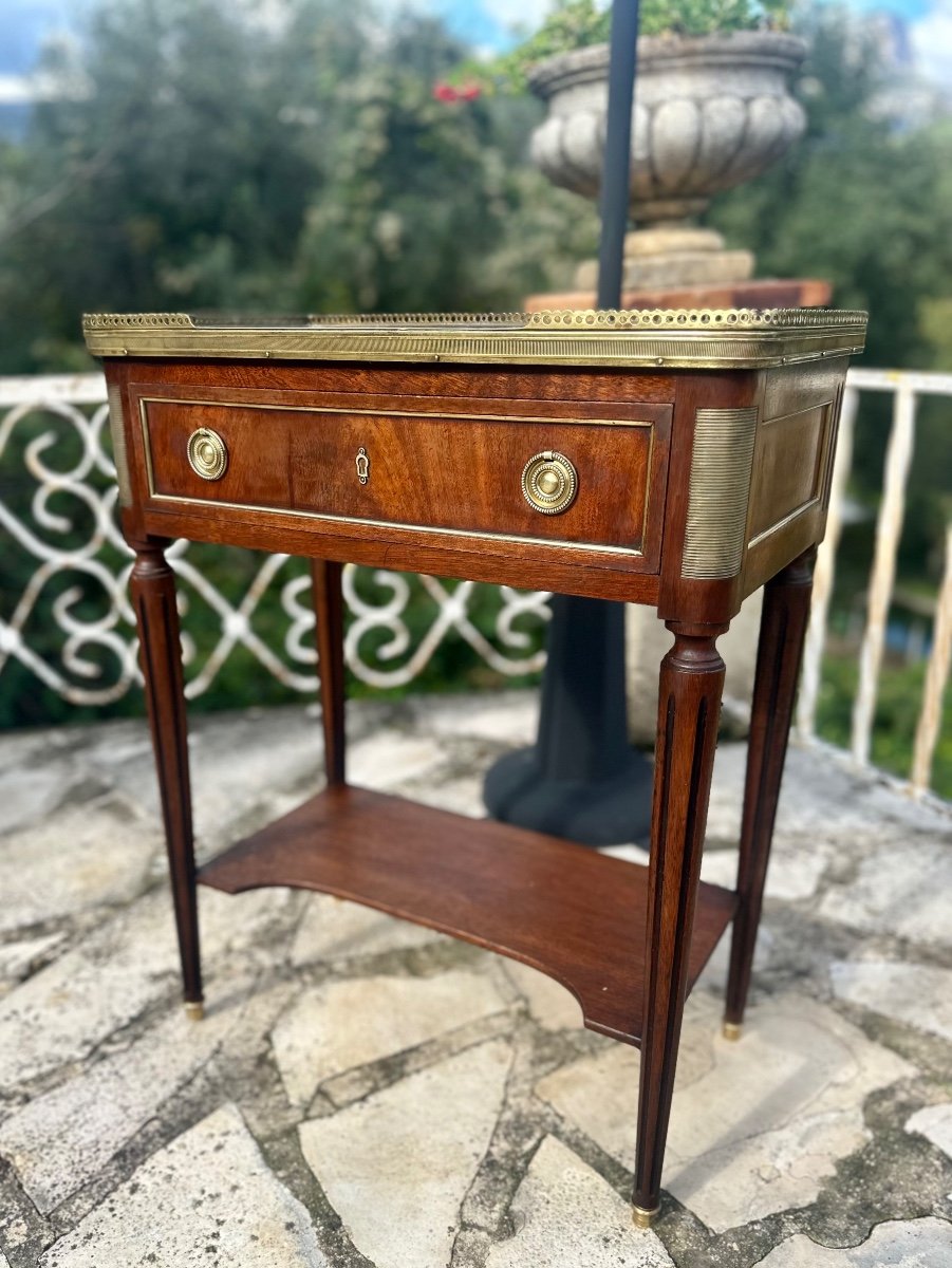 Petite Console En Acajou De Style Louis XVI époque XIX Eme Siècle -photo-1