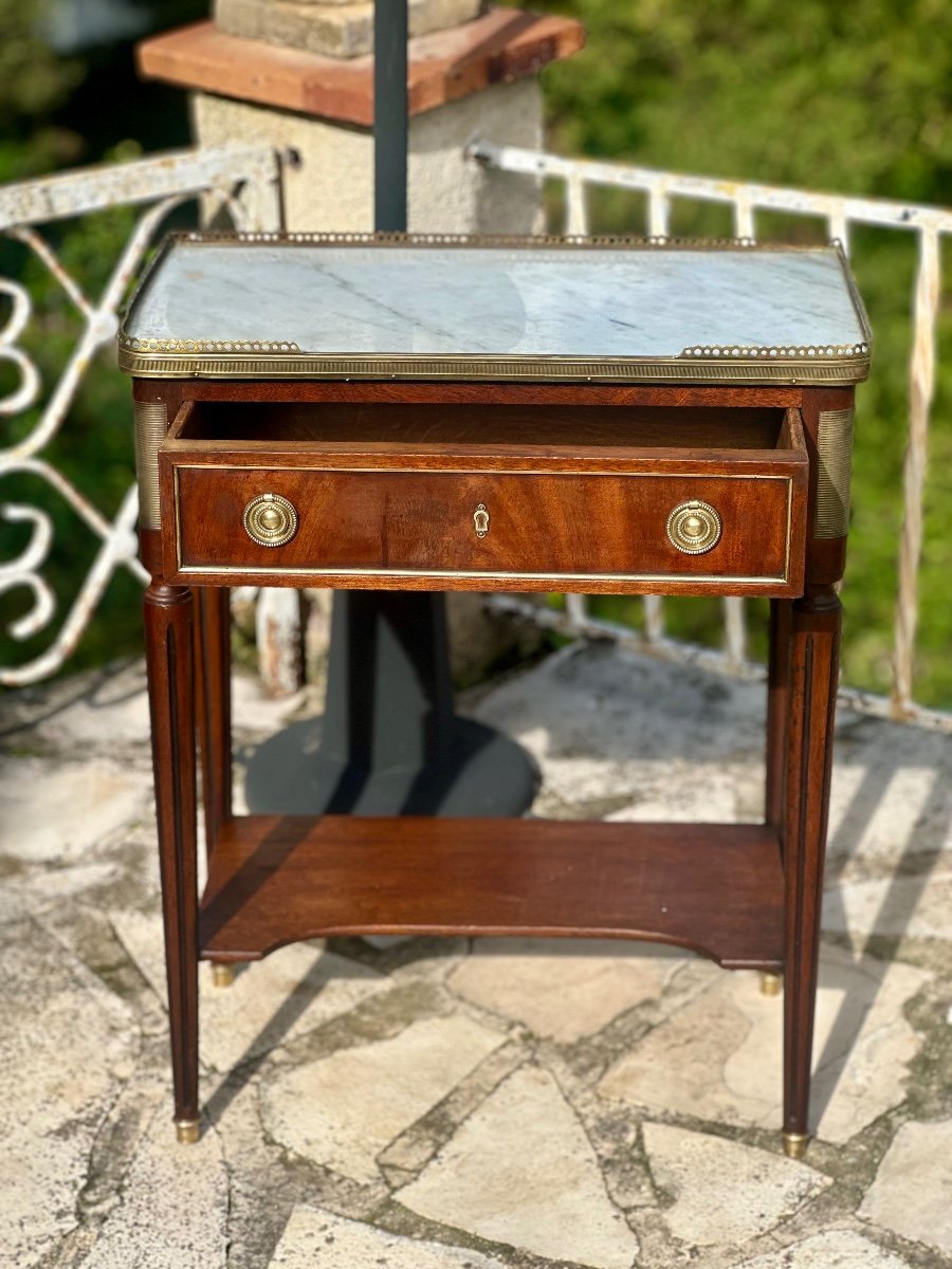 Petite Console En Acajou De Style Louis XVI époque XIX Eme Siècle -photo-5