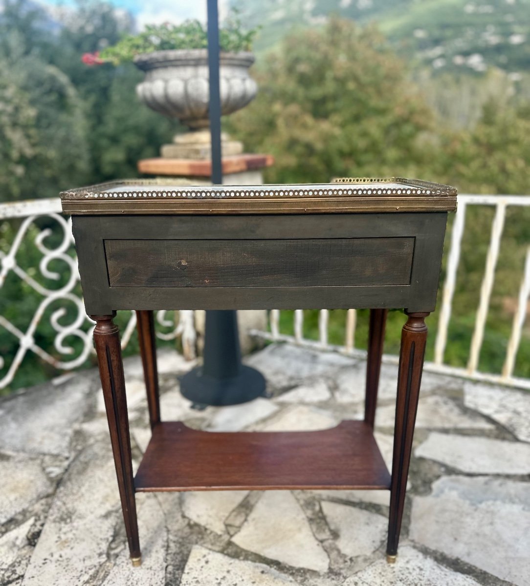 Petite Console En Acajou De Style Louis XVI époque XIX Eme Siècle -photo-7