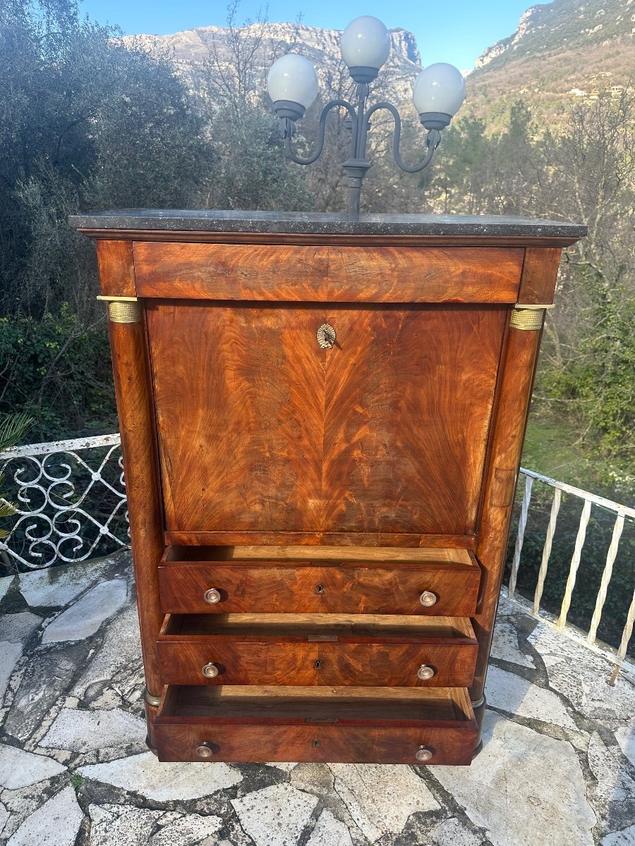 Empire Mahogany Secretary, 19th Century.-photo-4