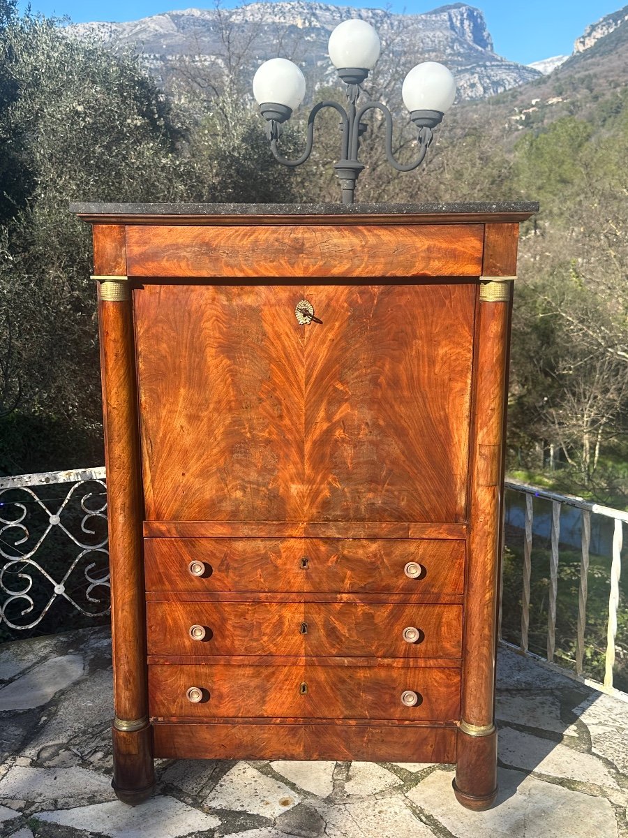 Empire Mahogany Secretary, 19th Century.