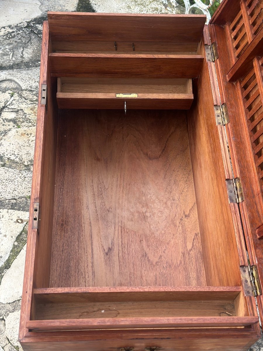 Anglo-indian Solid Teak Chest Circa 1880 -photo-2