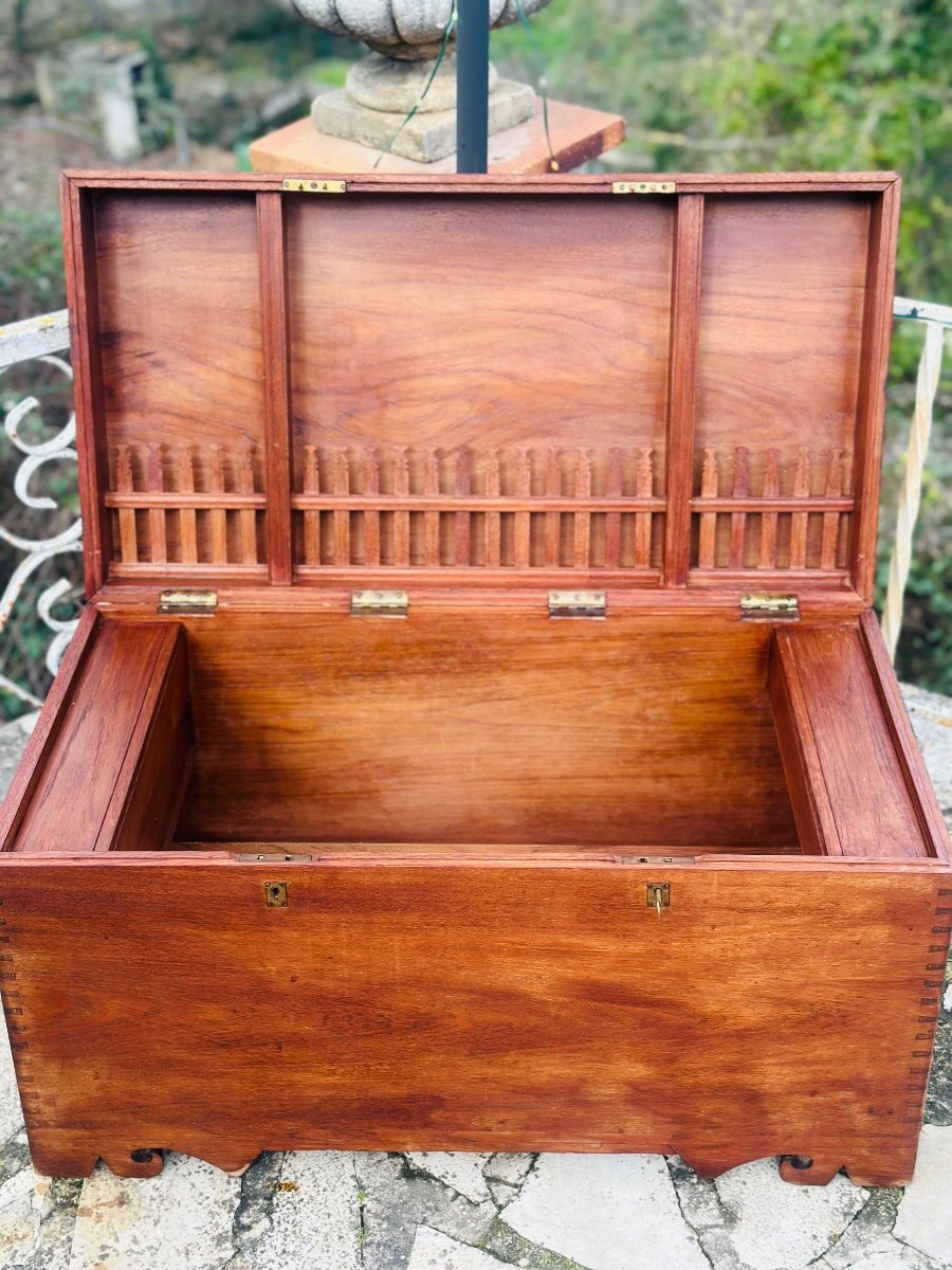 Anglo-indian Solid Teak Chest Circa 1880 -photo-6