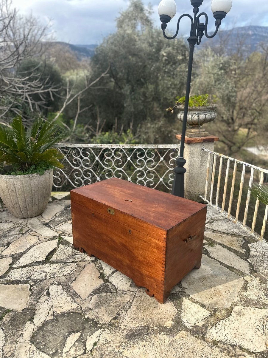 Anglo-indian Solid Teak Chest Circa 1880 -photo-7