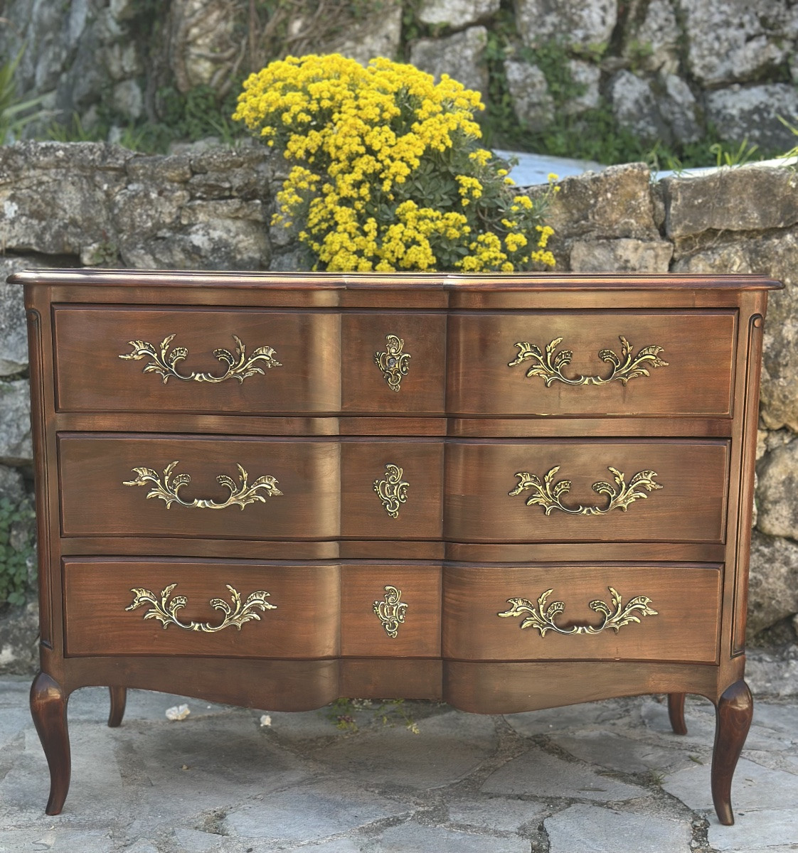 Louis XV Style Mahogany Chest Of Drawers, 20th Century -photo-2