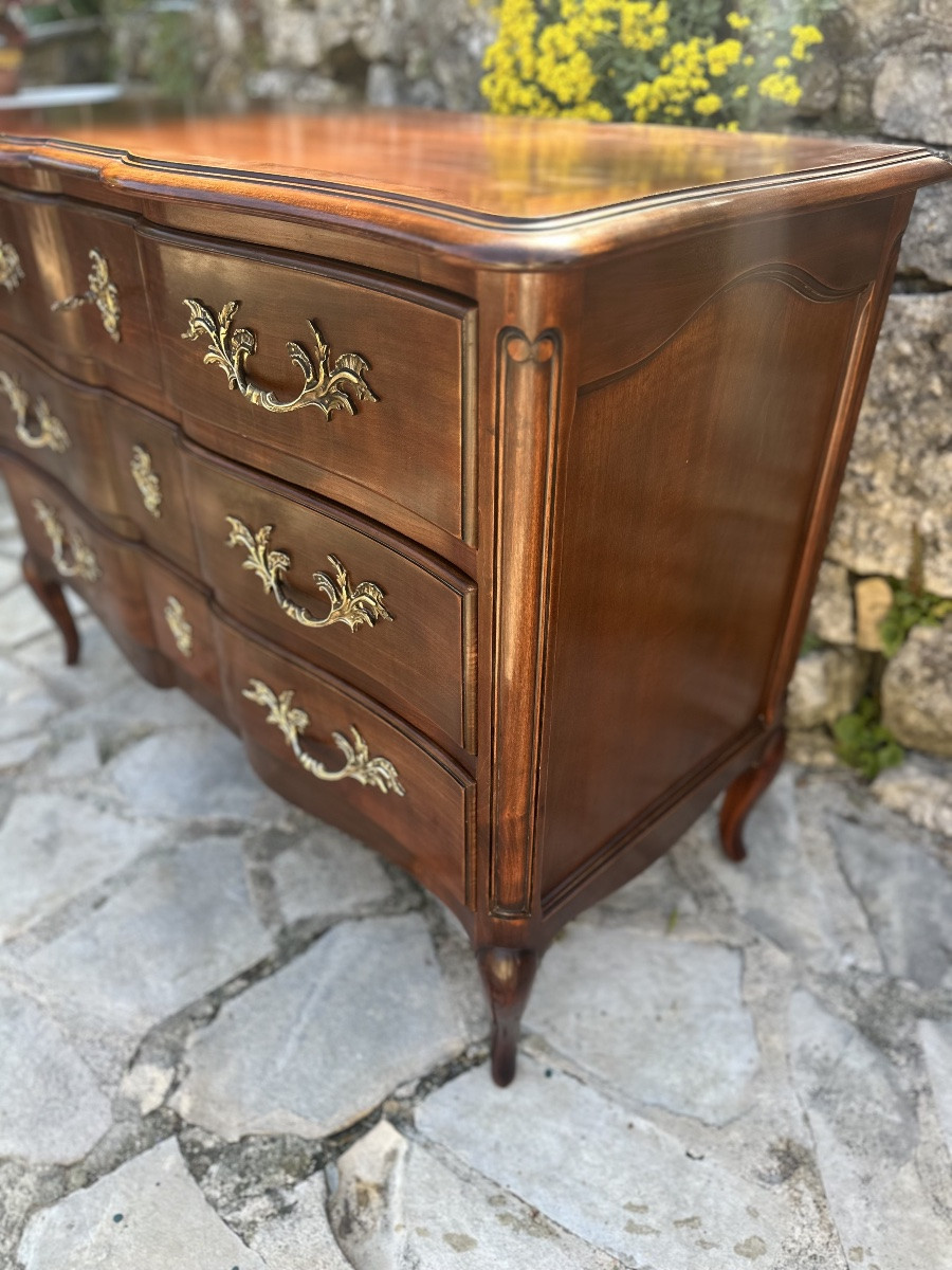 Louis XV Style Mahogany Chest Of Drawers, 20th Century -photo-4