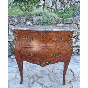 Petite Commode Bureau De Style Louis XV époque XIXeme Siècle 