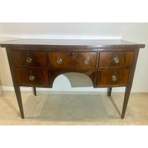 Serving Table In Flamed Mahogany, Sheraton, Late 18th Century 