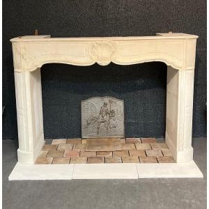 Limestone Fireplace