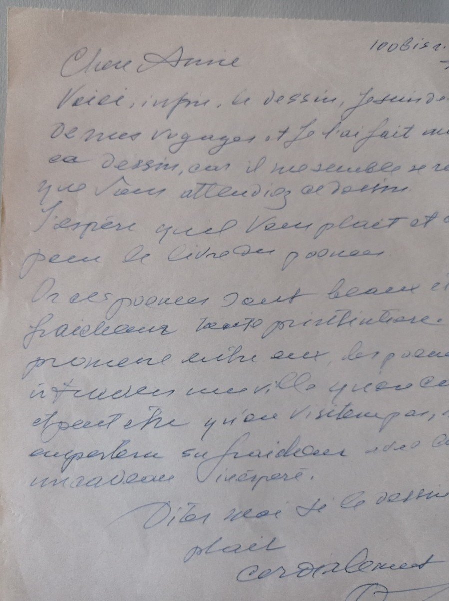 Ossip Zadkine Autograph Letter-photo-2