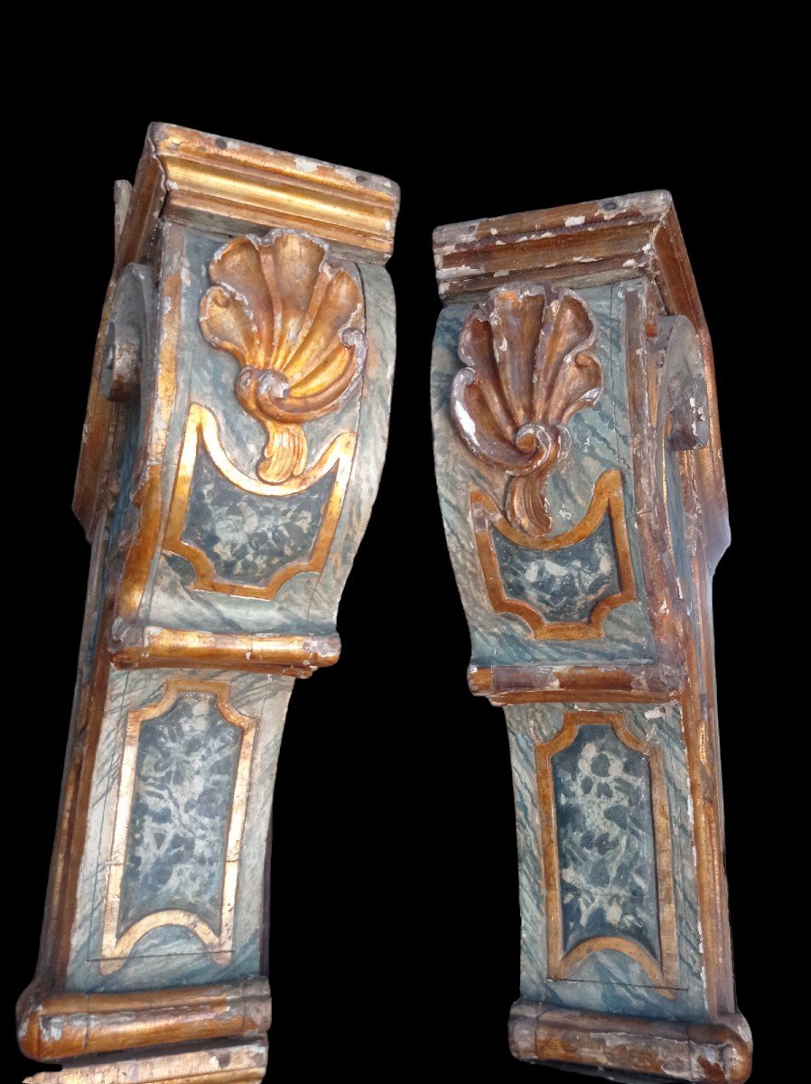 Pair Of Woodwork Italy 18th Century-photo-3