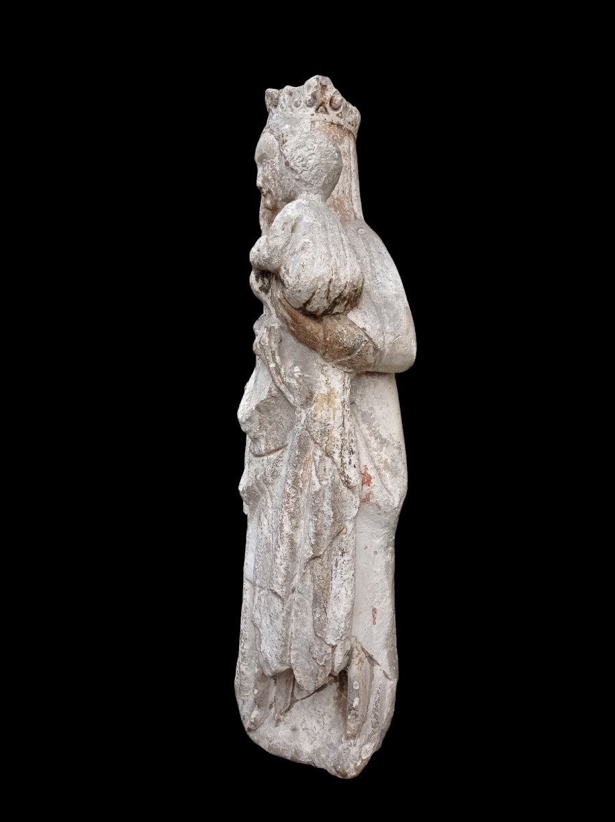 Virgin And Child In Stone, 15th Century-photo-4