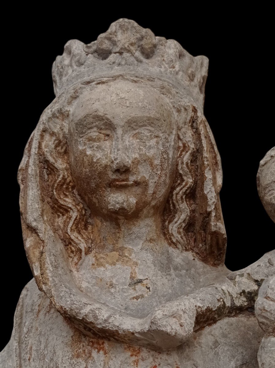 Virgin And Child In Stone, 15th Century-photo-7