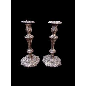 Silver Metal Candle Holders 