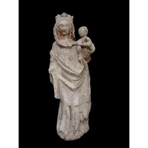 Virgin And Child In Stone, 15th Century