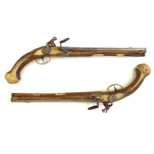 Pair Of 18th Century Officer's Pistols