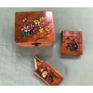 Set Of Painted Wooden Objects