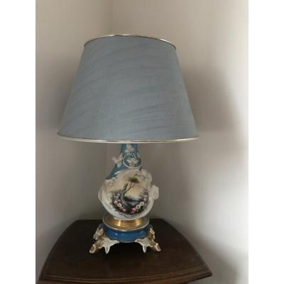 Porcelain Lamp Blue Shade
